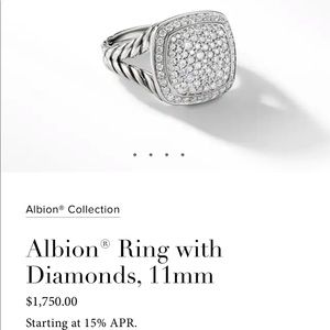 Authentic David Yurman 0.59 Carat weight ring